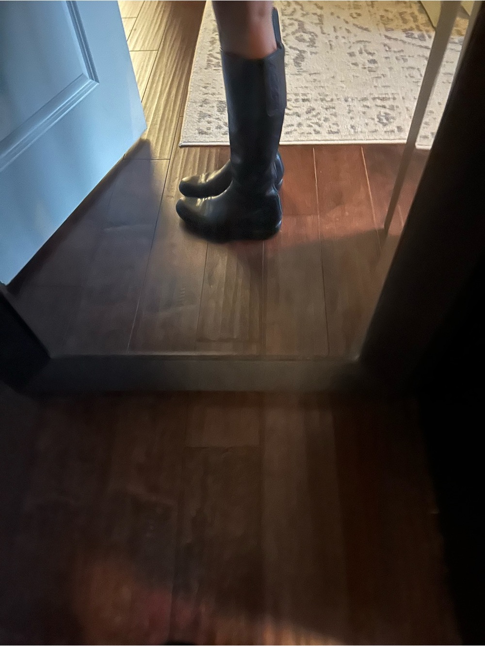 Prada Black Leather Tall Riding Boots - Picture 3 of 7